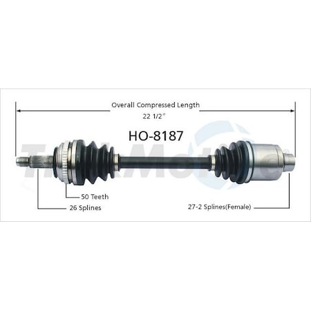 Surtrack Axle Cv Axle Shaft, Ho-8187 HO-8187
